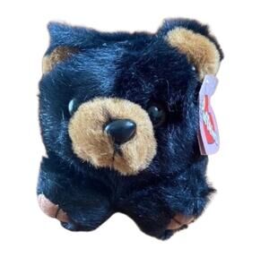 SWIBCO Puffkins Benny The Black Bear Vintage Plush Stuffed Animal 1997